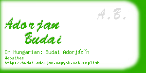 adorjan budai business card